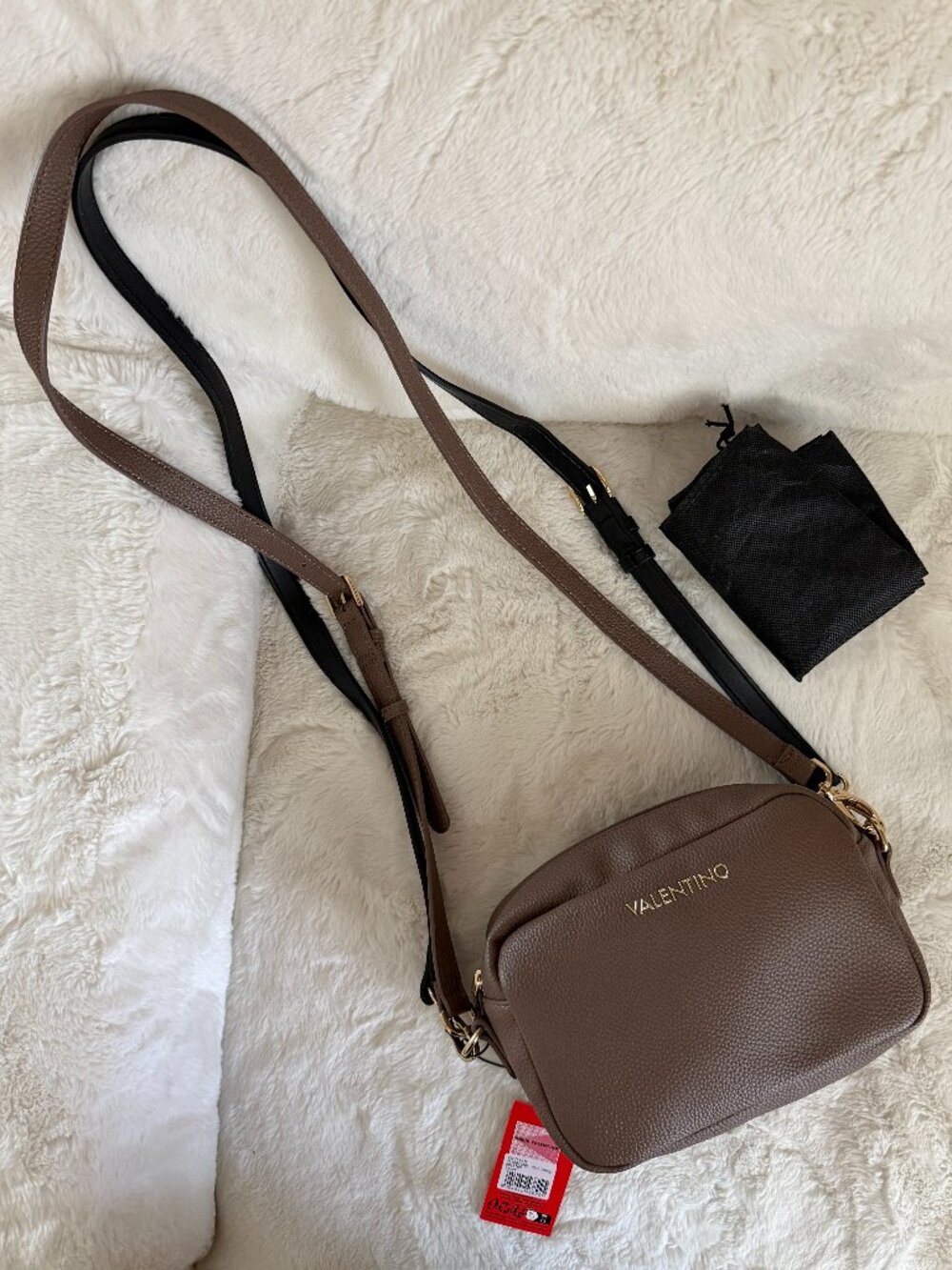 Valentino By Mario Valentino Brixton Soft Faux Leather Taupe Crossbody Bag